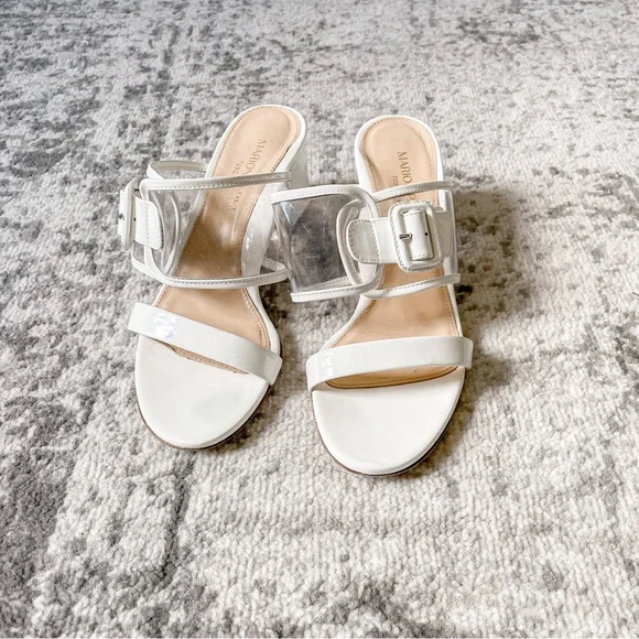 Marion Parke Womens Belinda Leather Vinyl Heels - Picture 7 of 10